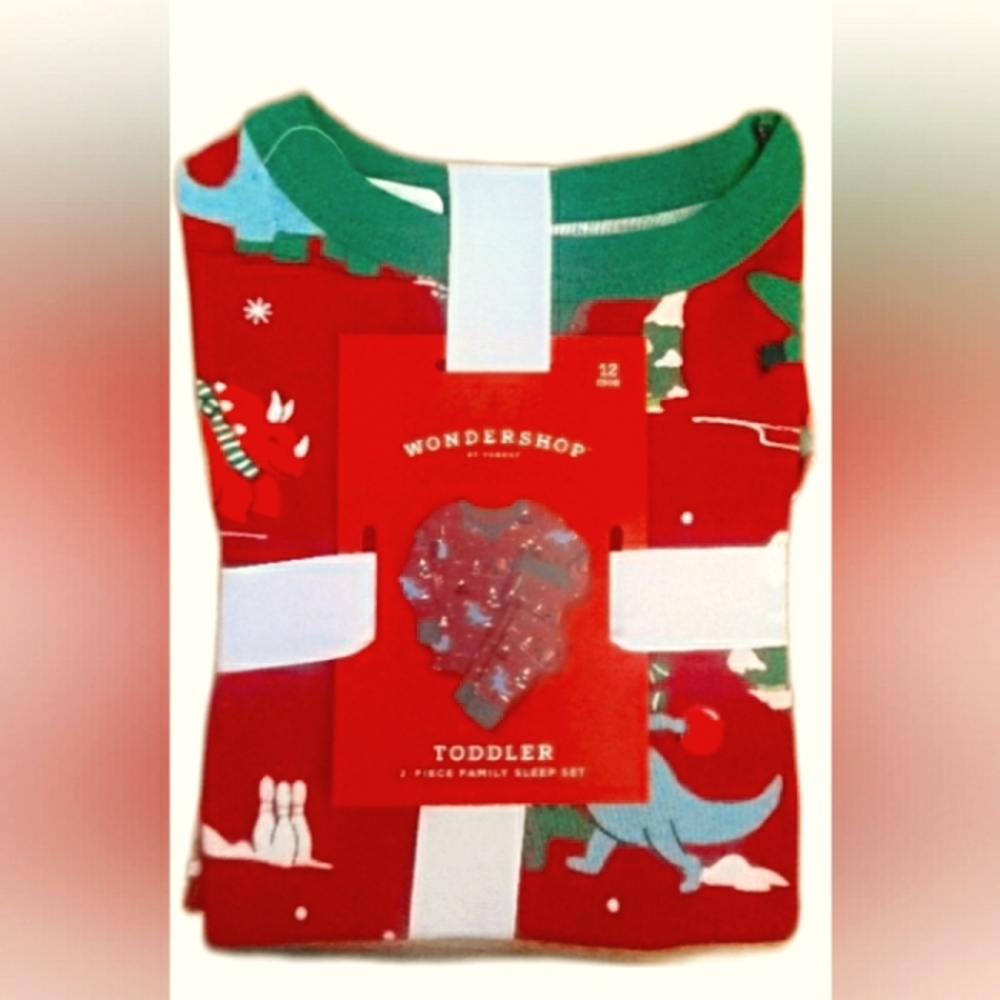 Target Christmas Pajamas dinosaurs 2-piece 12months